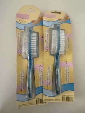 2Pcs Pedicure Paddler Brush and Pumice - Blue/Grey